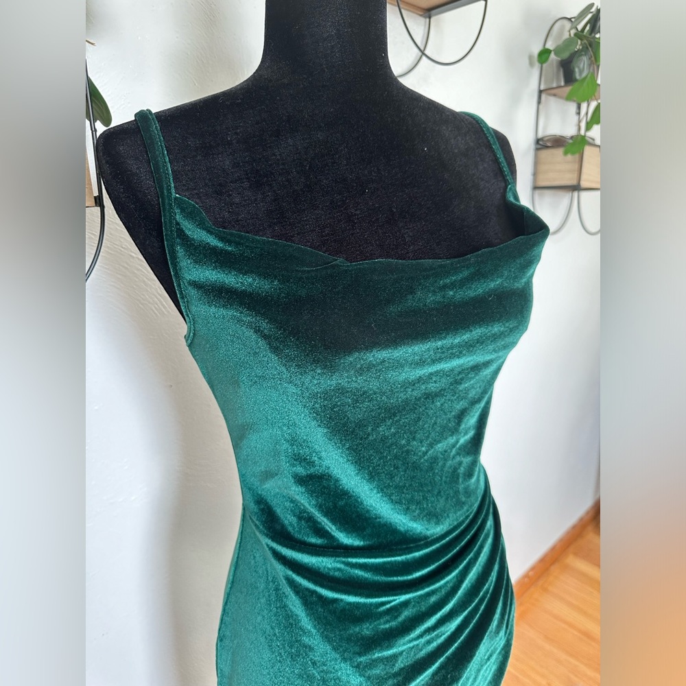 Emerald Green velvet dress